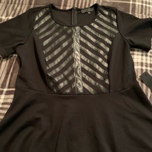 Eloquii top with faux leather accents